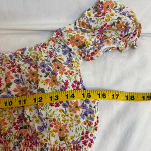 Cottage Core Crop Top Women LG Floral Tie Smock‎ Milk Maid Feminine Prairie Mine - Picture 6 of 7